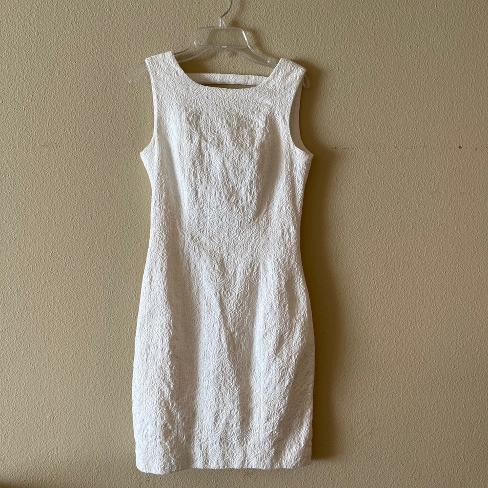 H&M white fitted dress